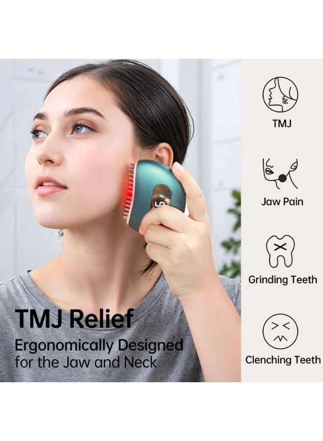 آيسيلي منتجات تخفيف آلام مفصل الفك والفك، جهاز تدليك 3 في 1 لتخفيف آلام الفك والرقبة، مزود بخاصية الاهتزاز والتدفئة ووضع بلس، تصميم مريح متعدد الإبر لتخفيف آلام الفك والرقبة، وتخفيف صرير الأسنان والضغط عليها، لون أخضر - Image 5